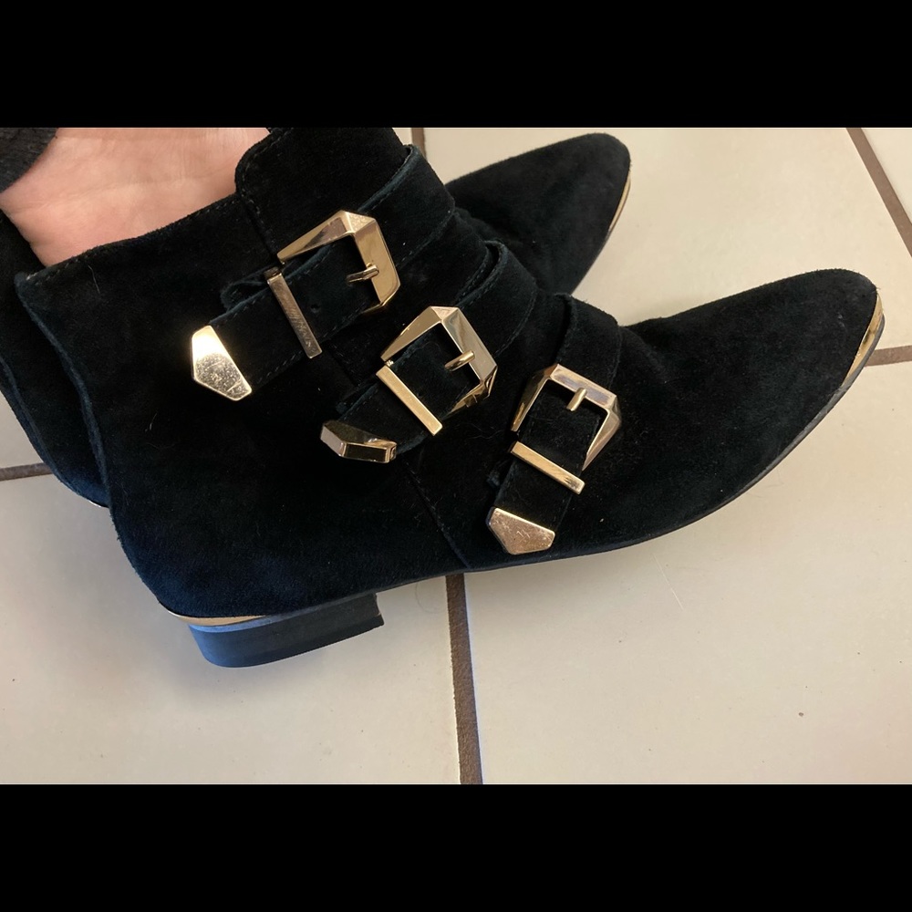 Witchy Black Suede Aldo Buckle Boots